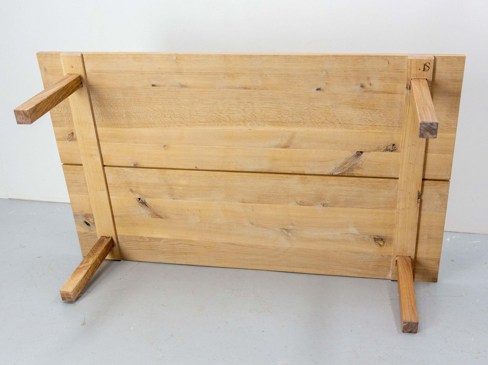 photo vinterior French Oak Coffee Table Brutalist Style Original Creation By S Lamarre, 2023