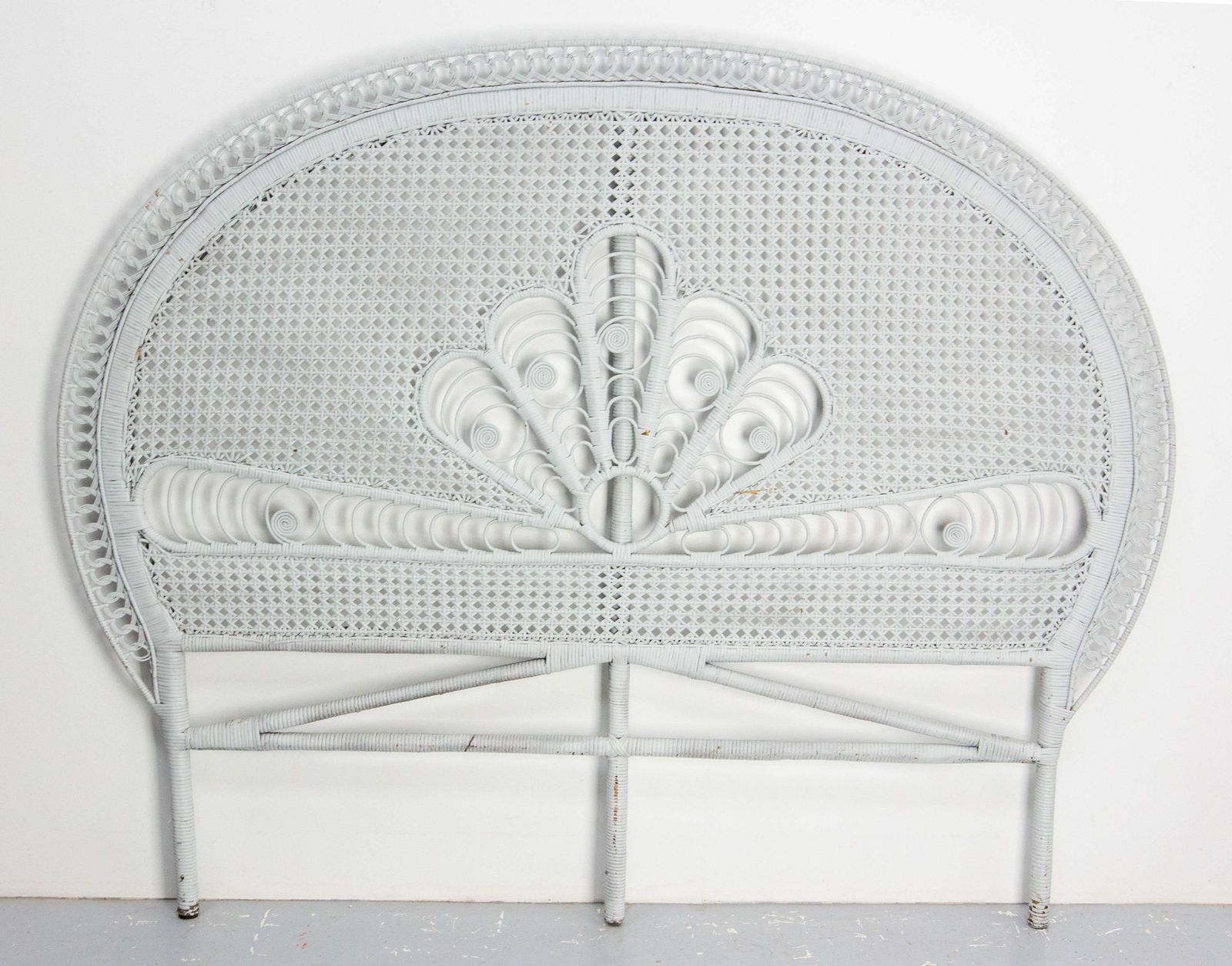 French Headboard Rattan And Wicker Queen Size, Midcentury photo buy