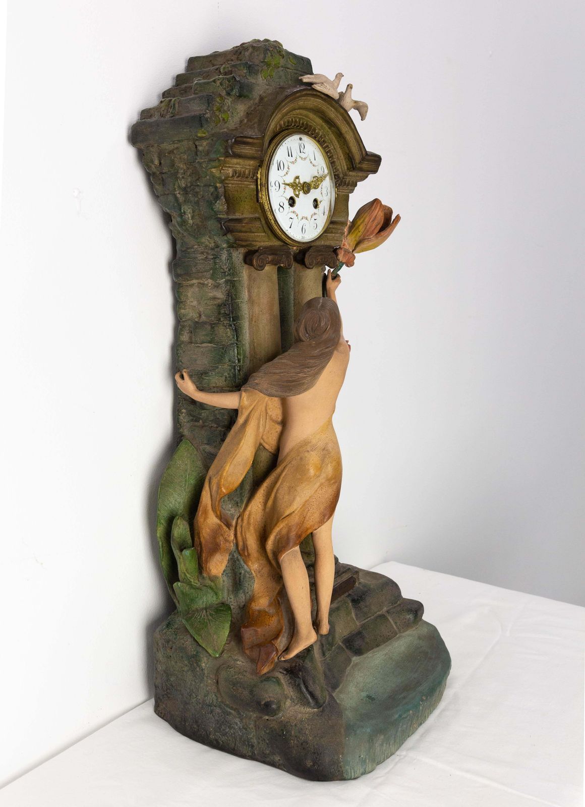 Antique French Bronze And Marble Mantel Set Clock Cherub Putti Napoleon III photo Home Decor