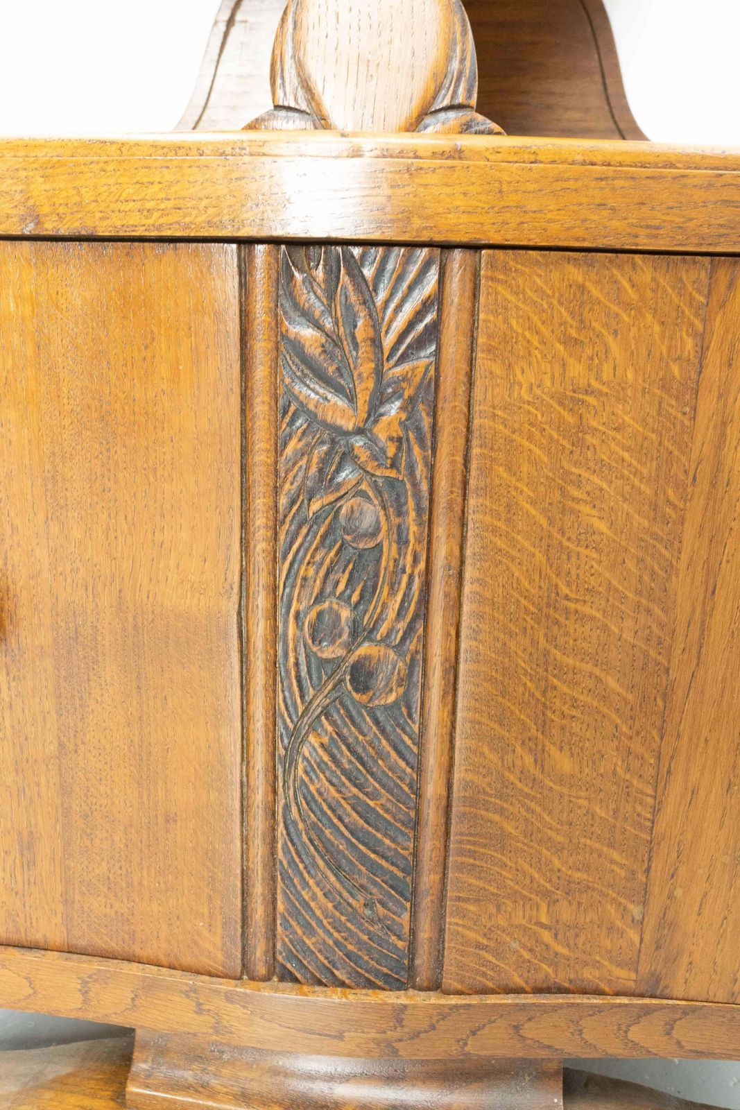 photo for sale French Pair Of Nightstands Side Cabinets Bedside Oak &Marble Top Midcentury