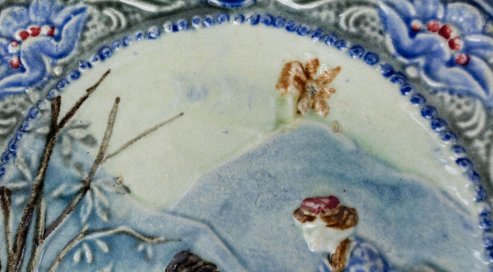 Plate With Faience Plate With Children Playing Swing Walmuel, Belgium, 19th C photo Home Decor