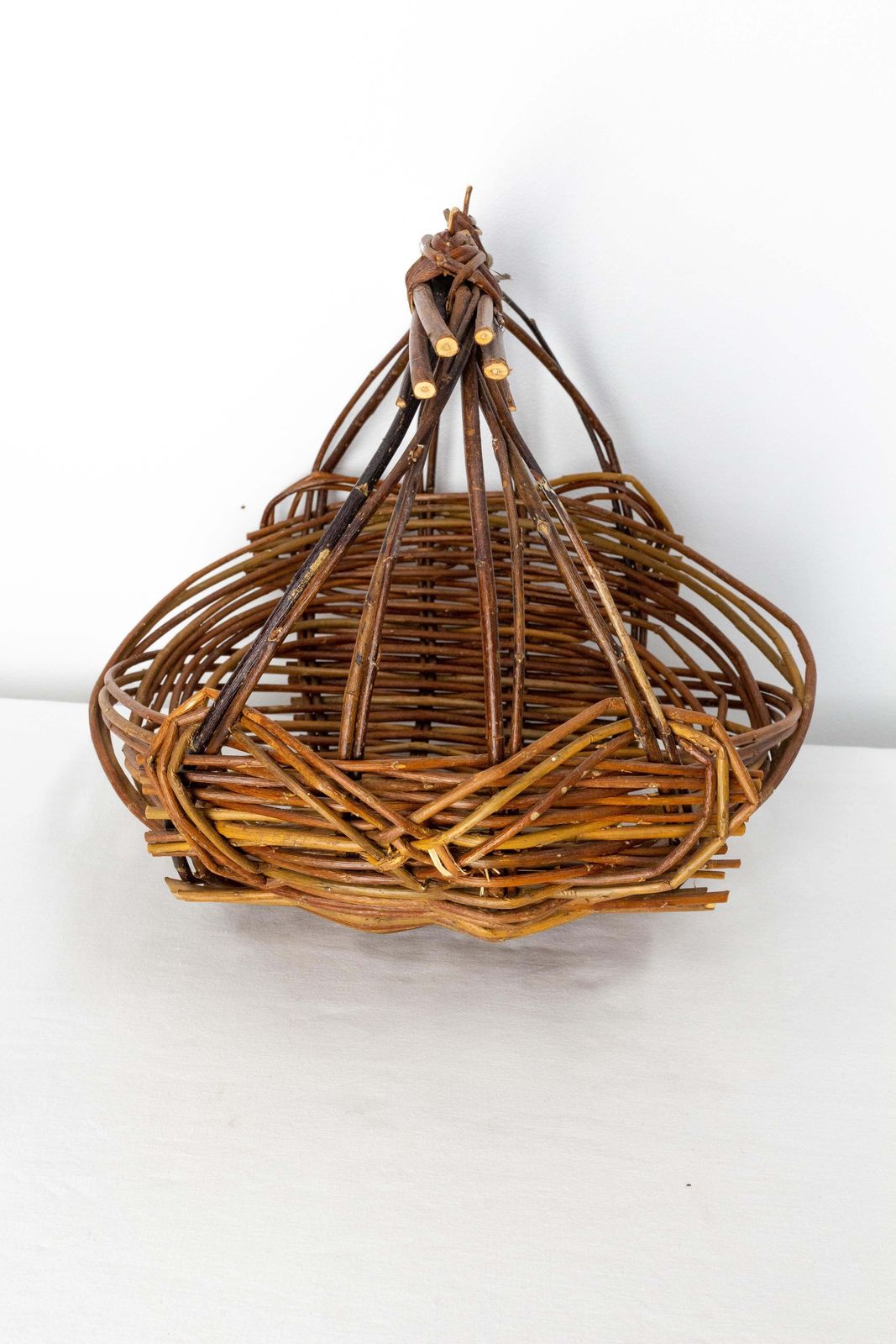 Mid Century Rattan Basket Centerpiece Fruit Cup, France photo 344.0