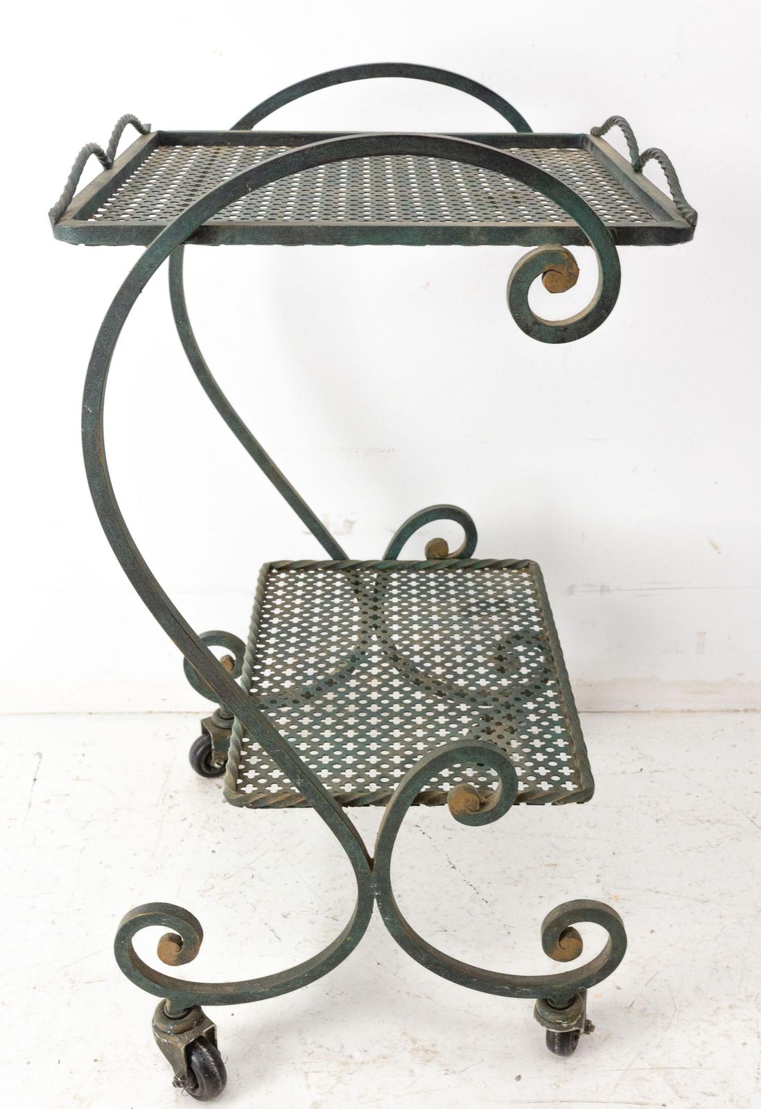 French Iron Table Trolley Console Desserte Side Table End Sofa With Wheels, 1960 photo 629.0