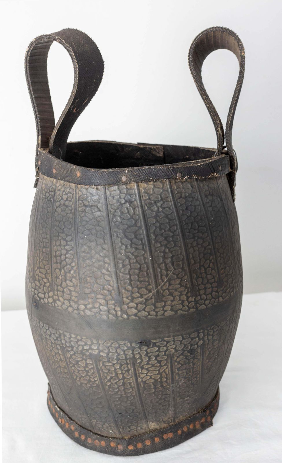 Portuguese Hand Made Rubber Basket Or Cachepot Mid Century photo furniture