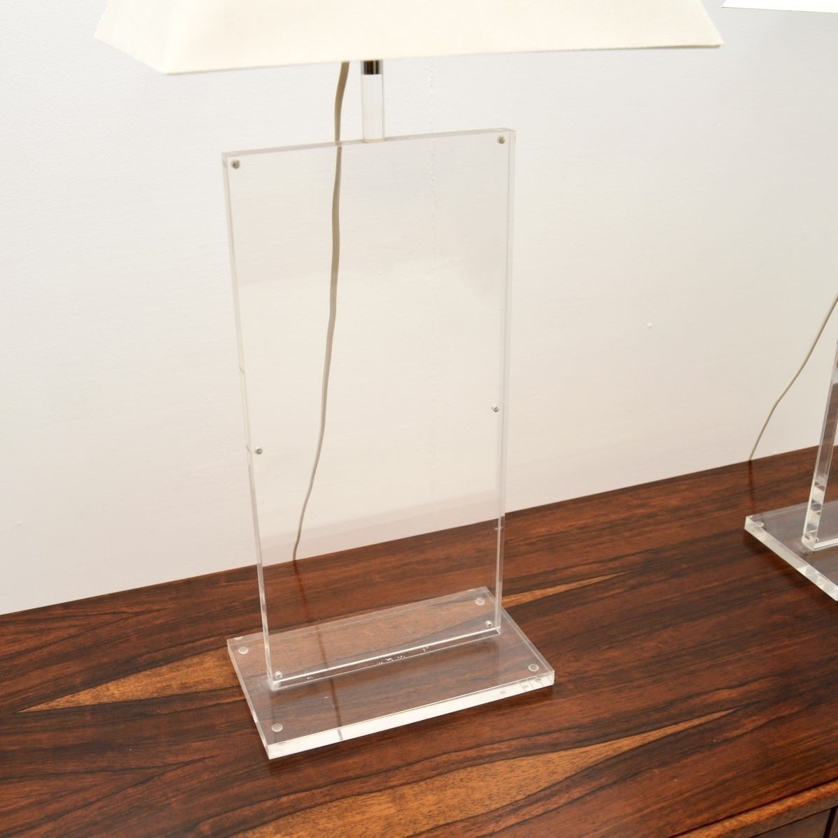Pair Of Vintage French Acrylic Table Lamps photo Lighting
