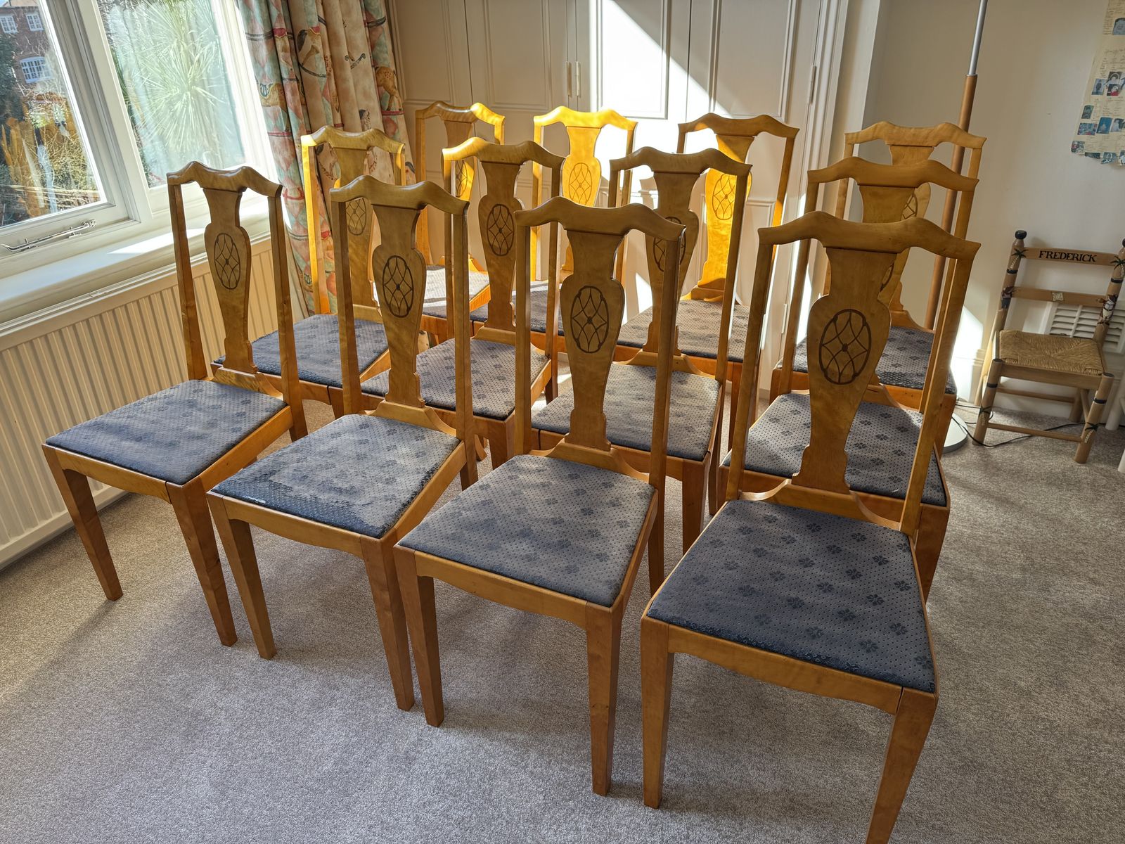 Set Of 12 Swedish Biedermeier Chairs photo Furniture