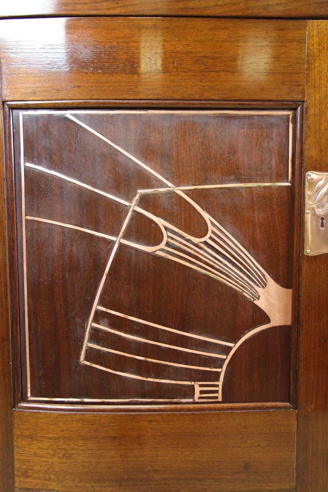 Furniture 20th Century Art Nouveau Mahogany Cabinet/ Buffet By August Ungethüm, At Ca 1900 photo