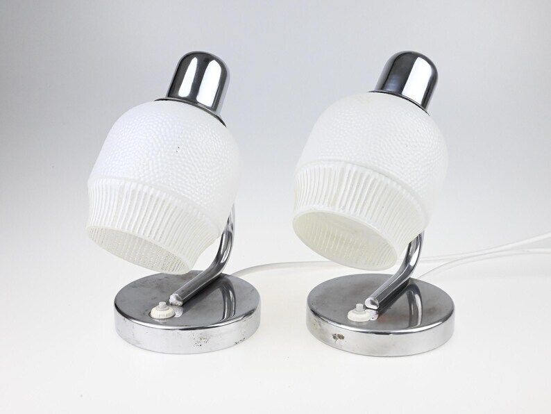 Mid Century Pair Lamps, Pair Of Lamps, Table Lamp, Desk Lamp, Bedside Lamp, Mid Century Lamp, Chrome Lamp, Table Light, Mid Century Lighting photo 250.0