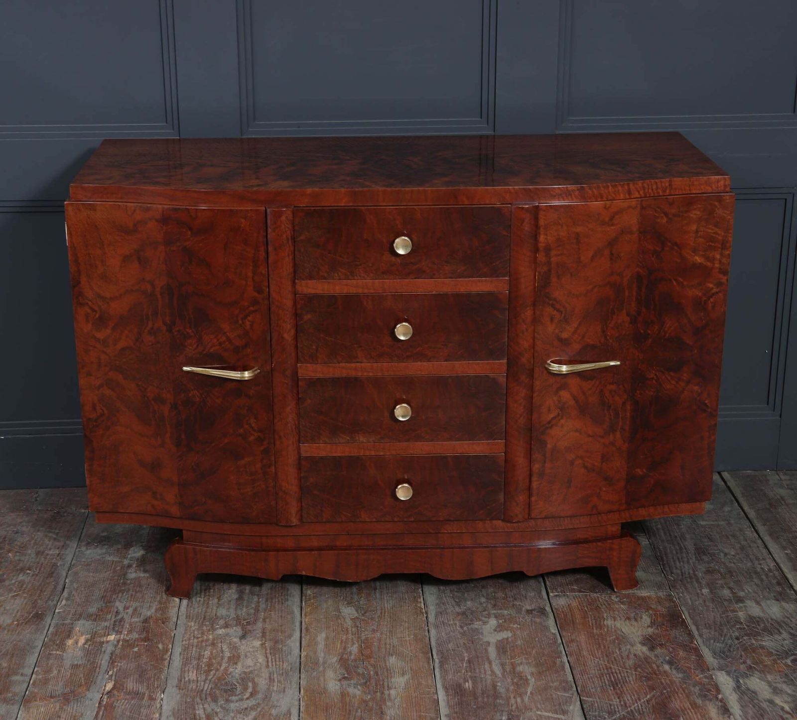 French Art Deco Small Sideboard In Walnut photo Furniture