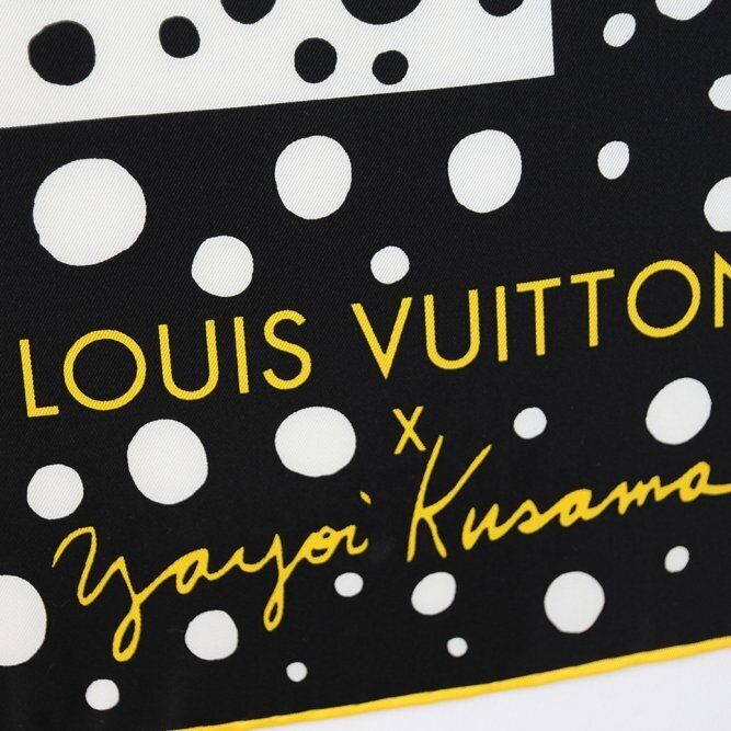Louis Vuitton X Yayoi Kusama, Infinity Dots Pumpkin, Yellow & Black, 90cm, Framed Silk Scarf photo for sale
