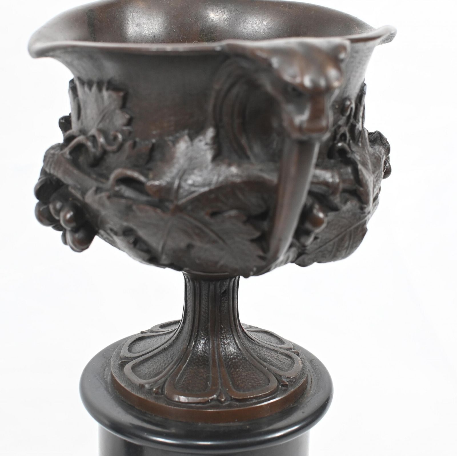 Pair Bronze Grand Tour Urns On Stands Marble Pedestal 1880 photo buy