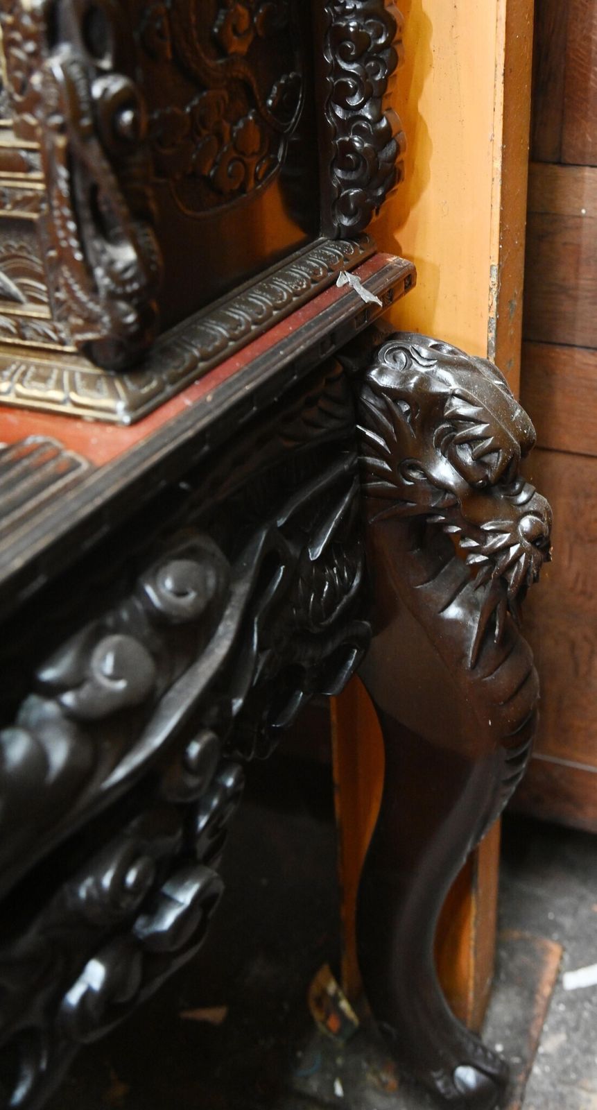 photo furniture Japanese Carved Desk And Chair Set Hardwood Meije