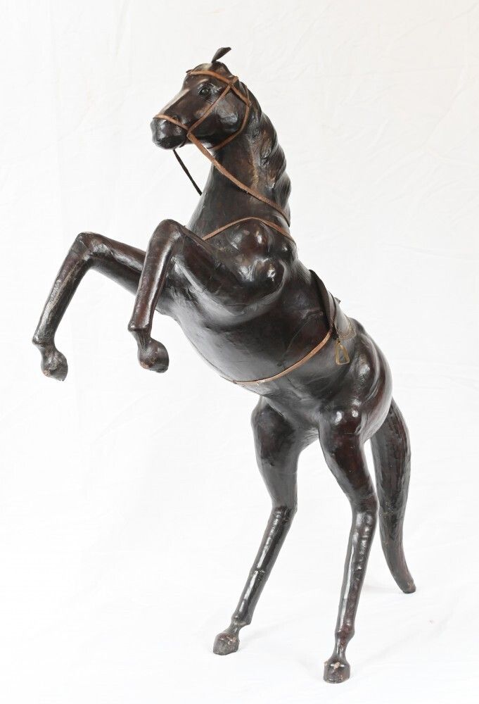 photo furniture Hand Carved Pony Horse Statue   French Wood Carving