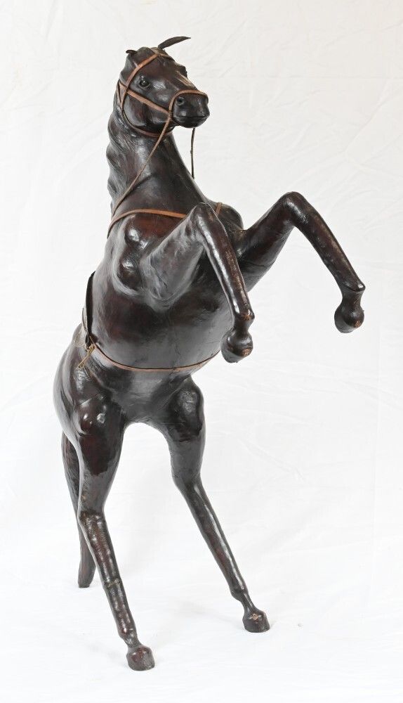 Art Hand Carved Pony Horse Statue   French Wood Carving photo