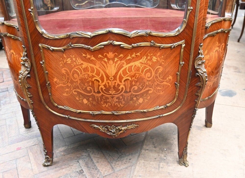 Antique French Vitrine Display Cabinet Inlay 1860 photo Furniture