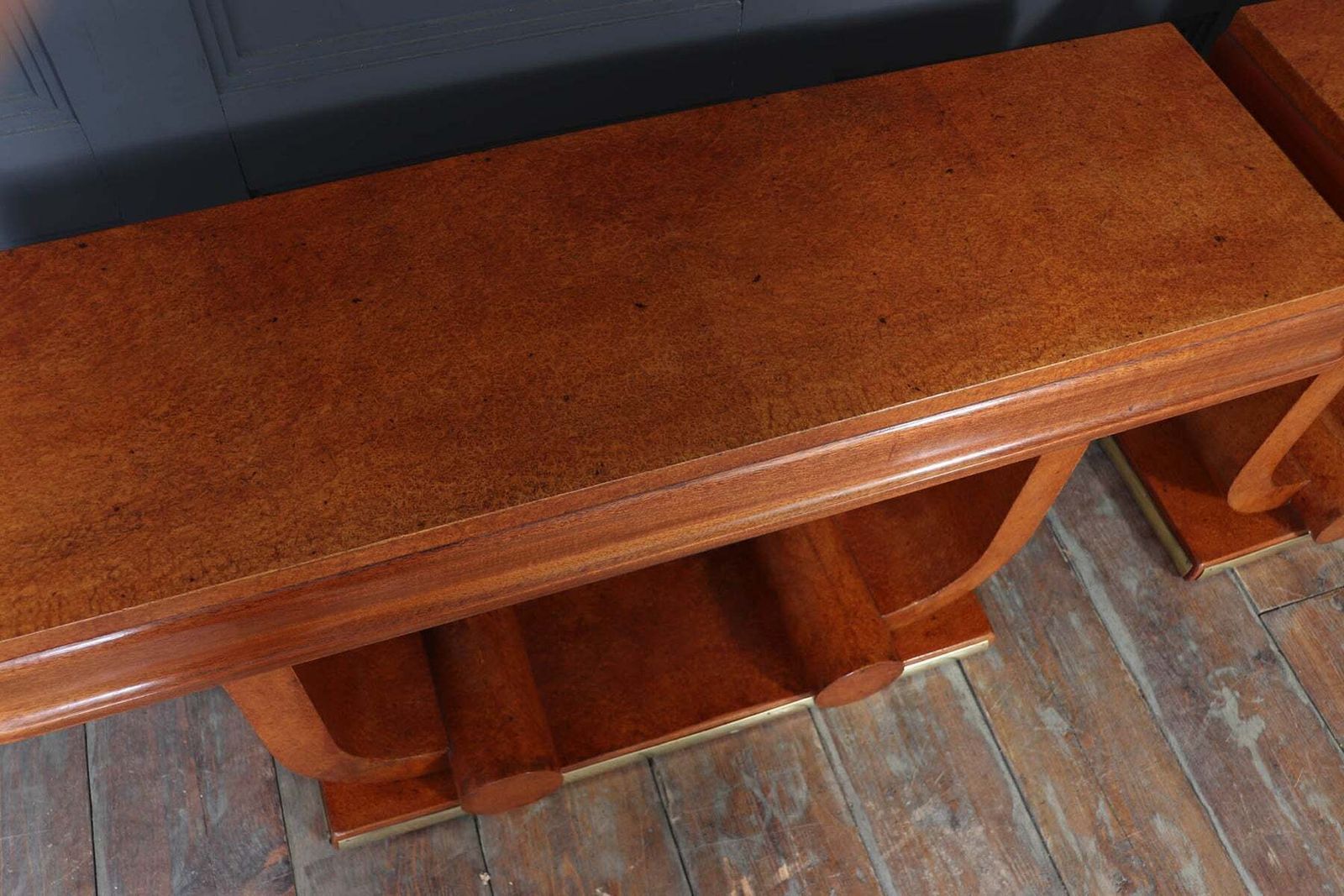 photo for sale Pair Of French Art Deco Console Tables In Amboyna C1925