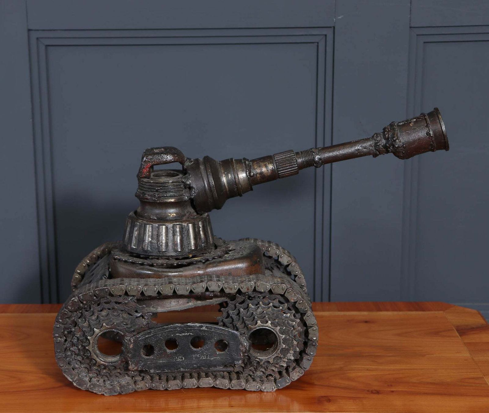 Metal Art Of A Tank C1970, 1970s photo vintage