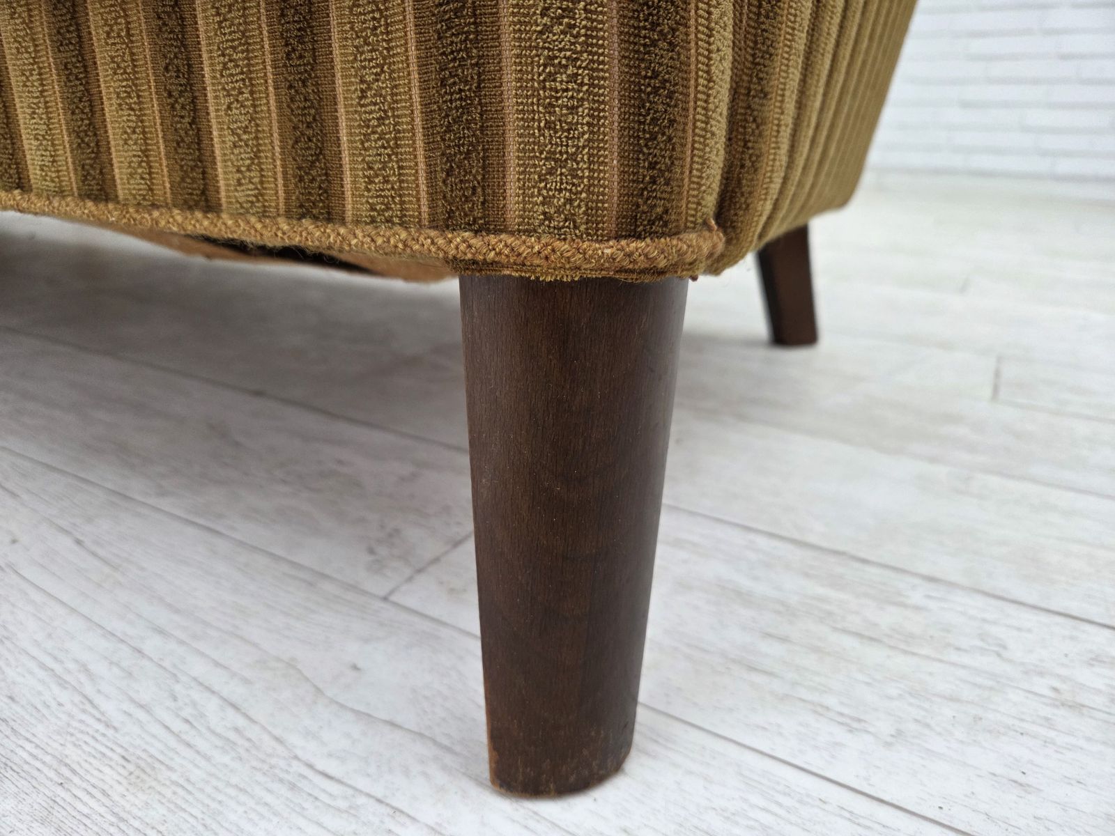 1960s, 3 Seater Danish Sofa, Green Furniture Wool, Original Condition. photo Furniture