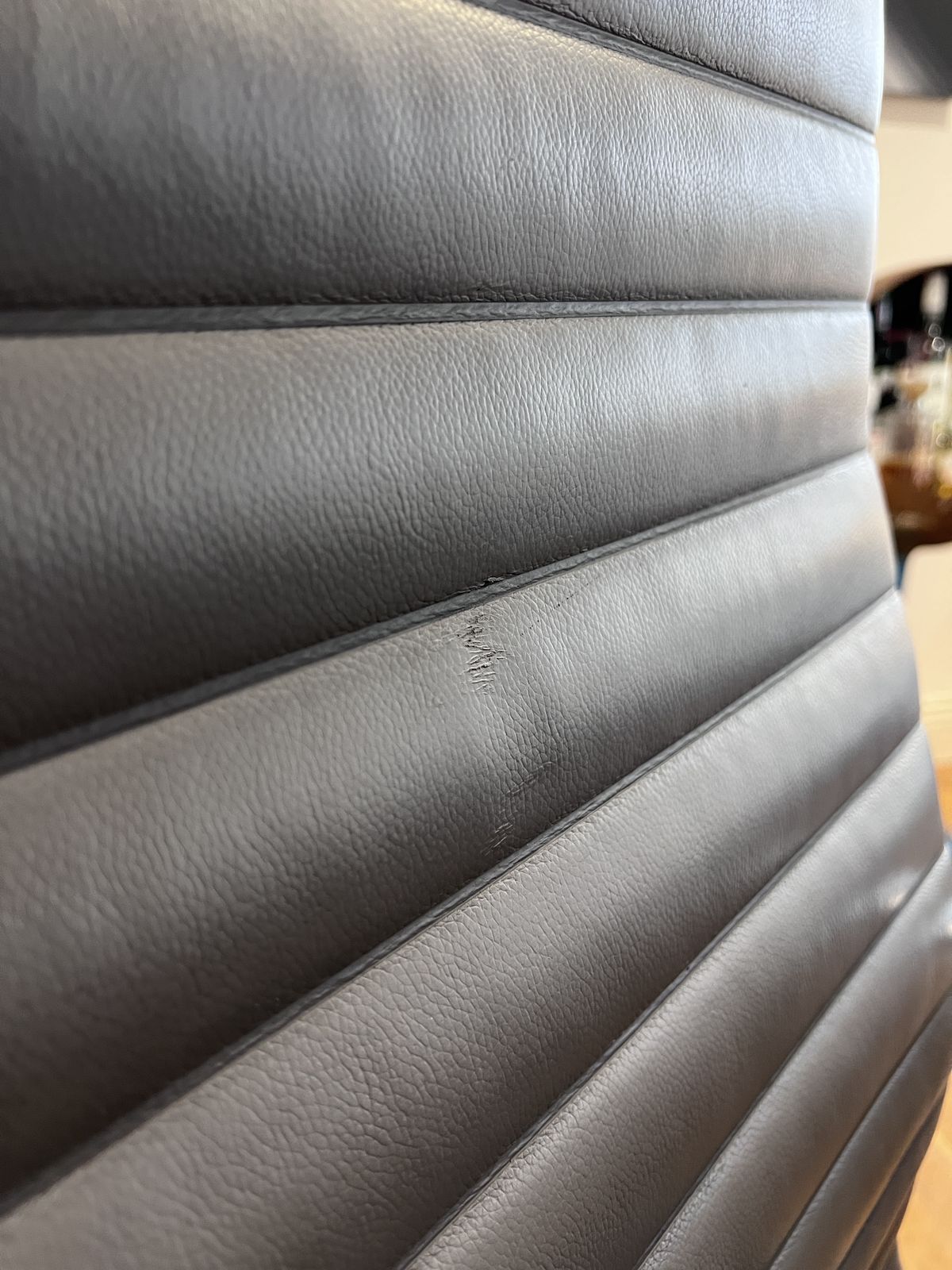 photo furniture Vintage Eames Icf Ea119 Grey Leather Swivel Chrome Office Chair (2 Available)