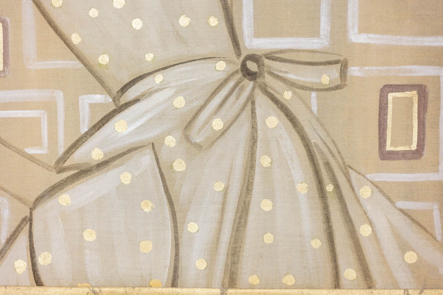 Painted Canvas Representing An Elegant Woman From The 1950s. Contemporary. photo vintage