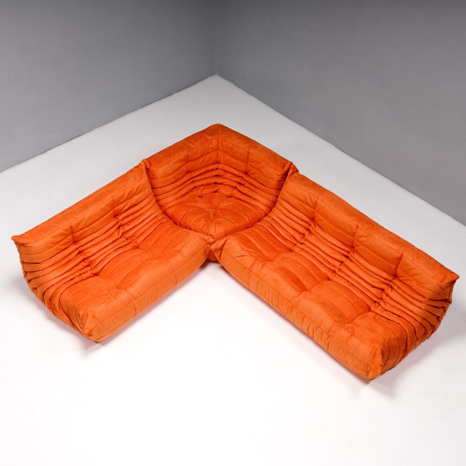 photo for sale Ligne Roset By Michel Ducaroy Togo Orange Modular Sofa, Set Of Five