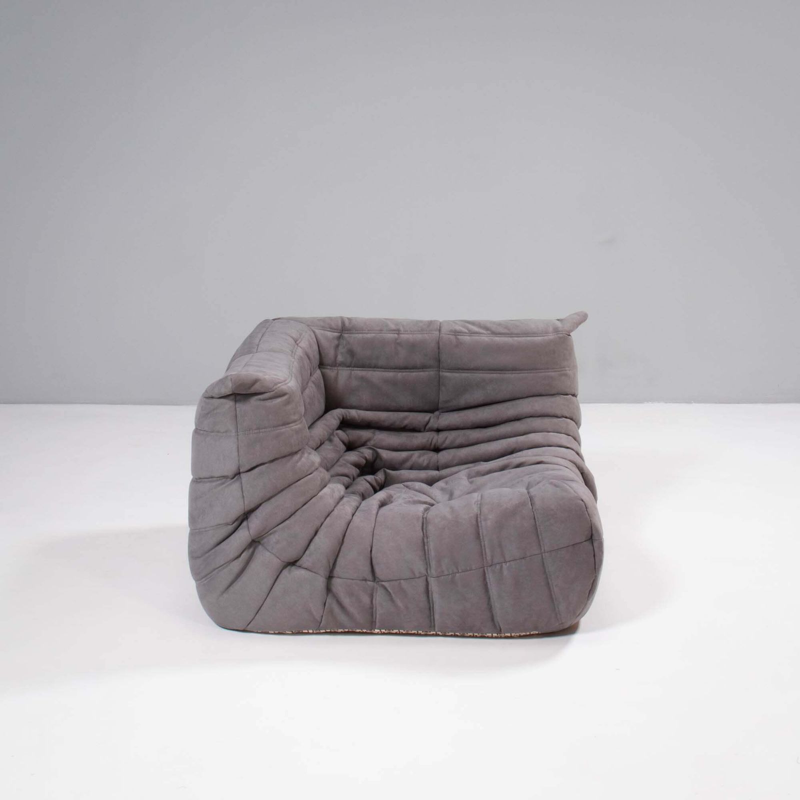 Furniture Ligne Roset By Michel Ducaroy Togo Grey Modular Sofa And Footstool, Set Of Three photo