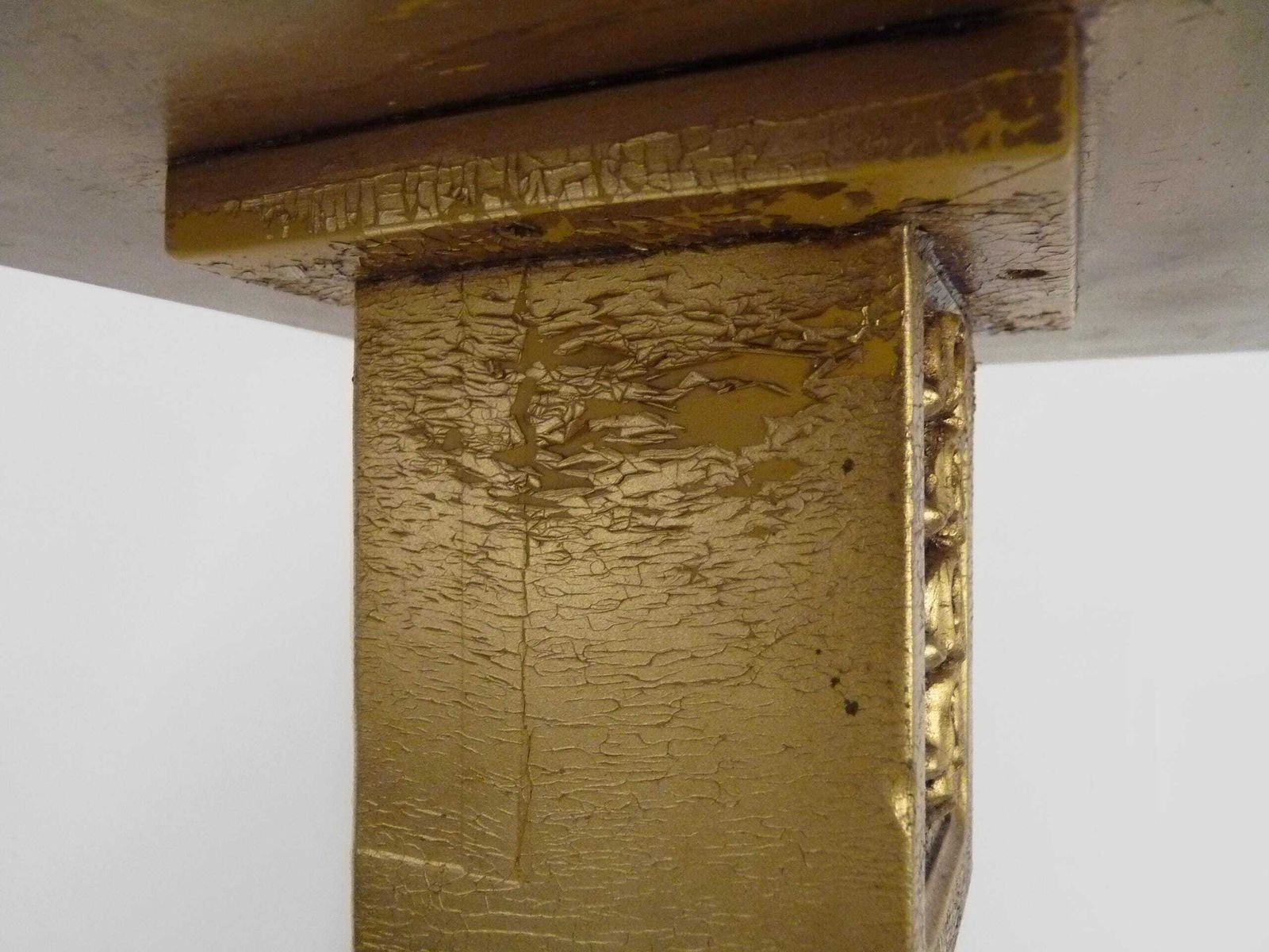 Console, Pedestal Table, Side Table In Gilded Wood, Beveled Mirror Top. 1970s photo buy