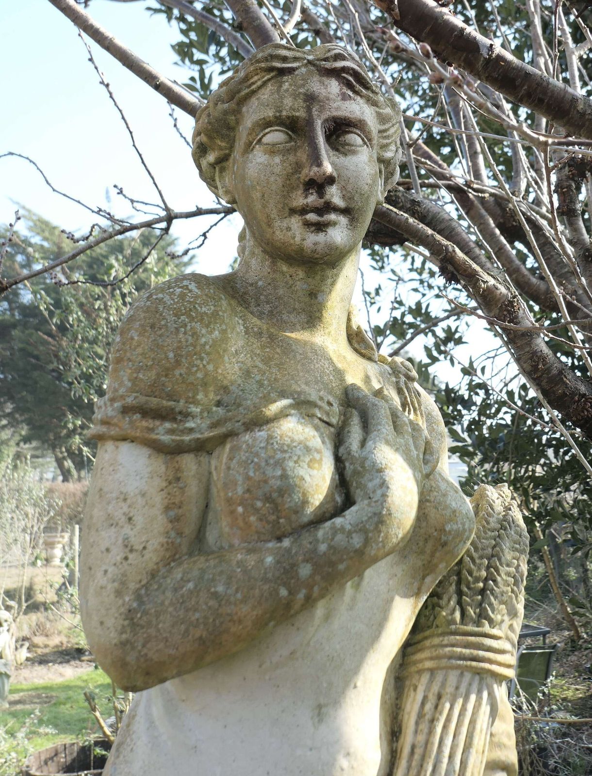 Large Weathered Garden Statue Of Autumn Of The 4 Seasons photo Art