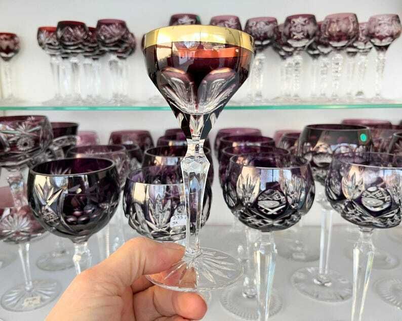 Colored Wine Glasses | 12pcs | Including Cordial | Lady Hamilton photo vintage