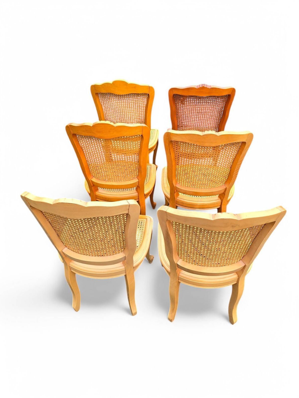 Set Of 6 Louis XV Style Cherry Wood Chairs photo vinterior