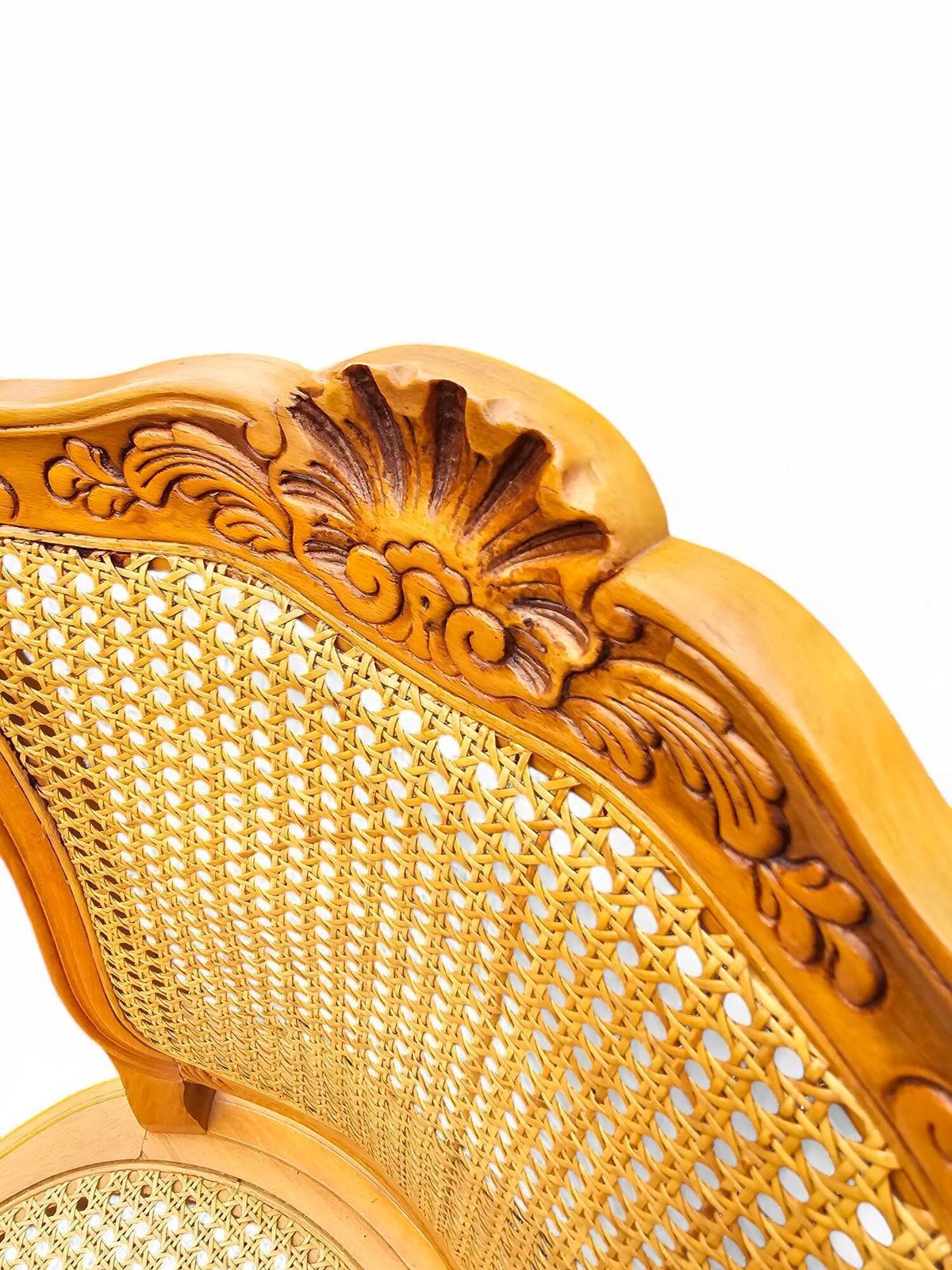 298.0 Set Of 6 Louis XV Style Cherry Wood Chairs photo
