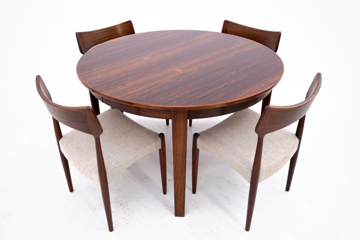 Round Table With Four Chairs From The 1960s, Denmark. After Renovation. photo Furniture