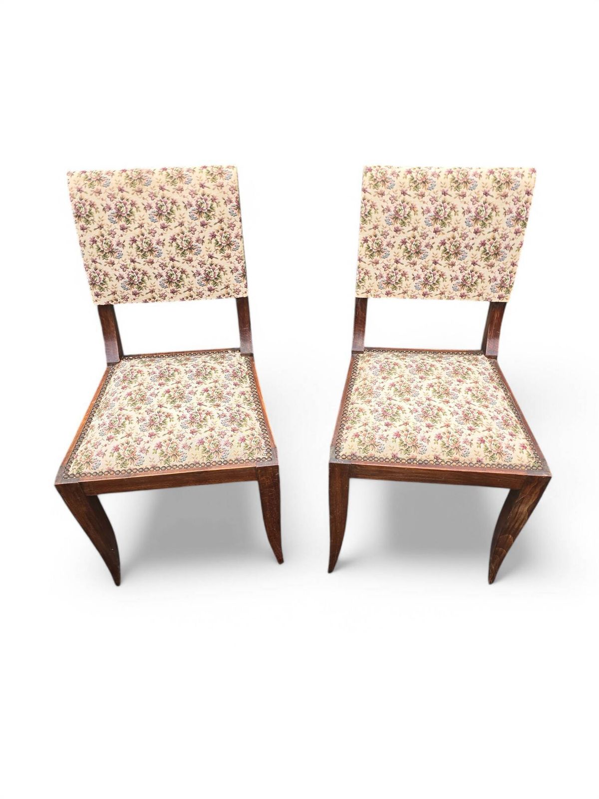 Pair Of Empire Style Chairs With Floral Fabric photo furniture