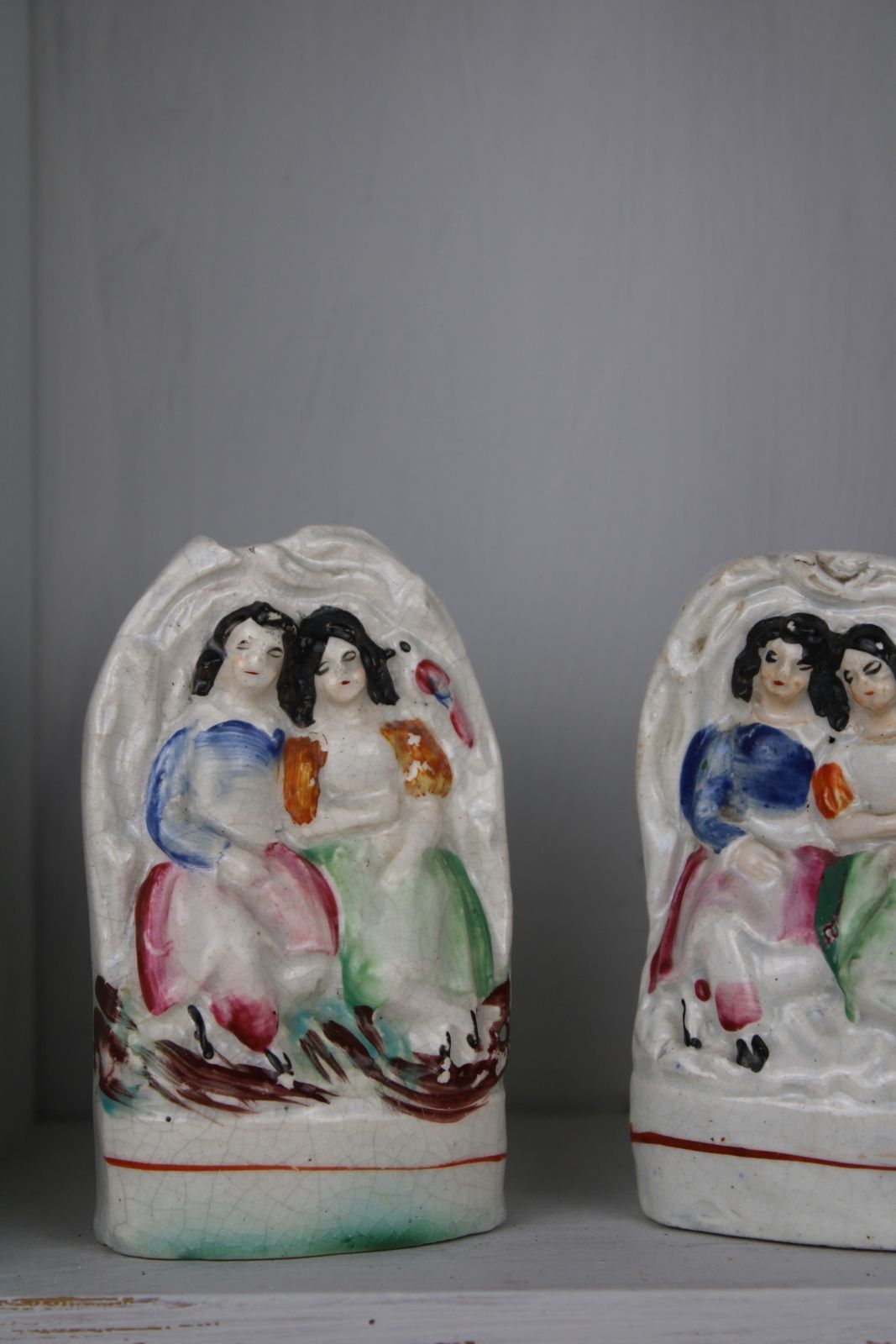 Pair Of Small Staffordshire Flatback Figurines photo 55.0