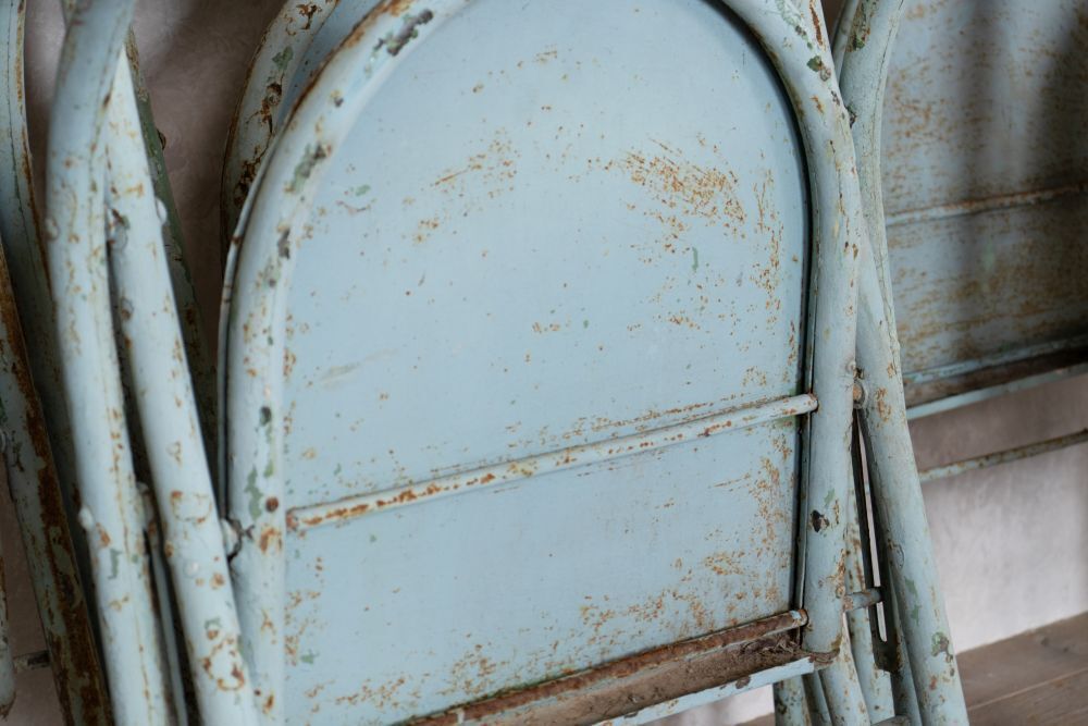 Furniture Set Of 6 Vintage French Folding Chairs photo