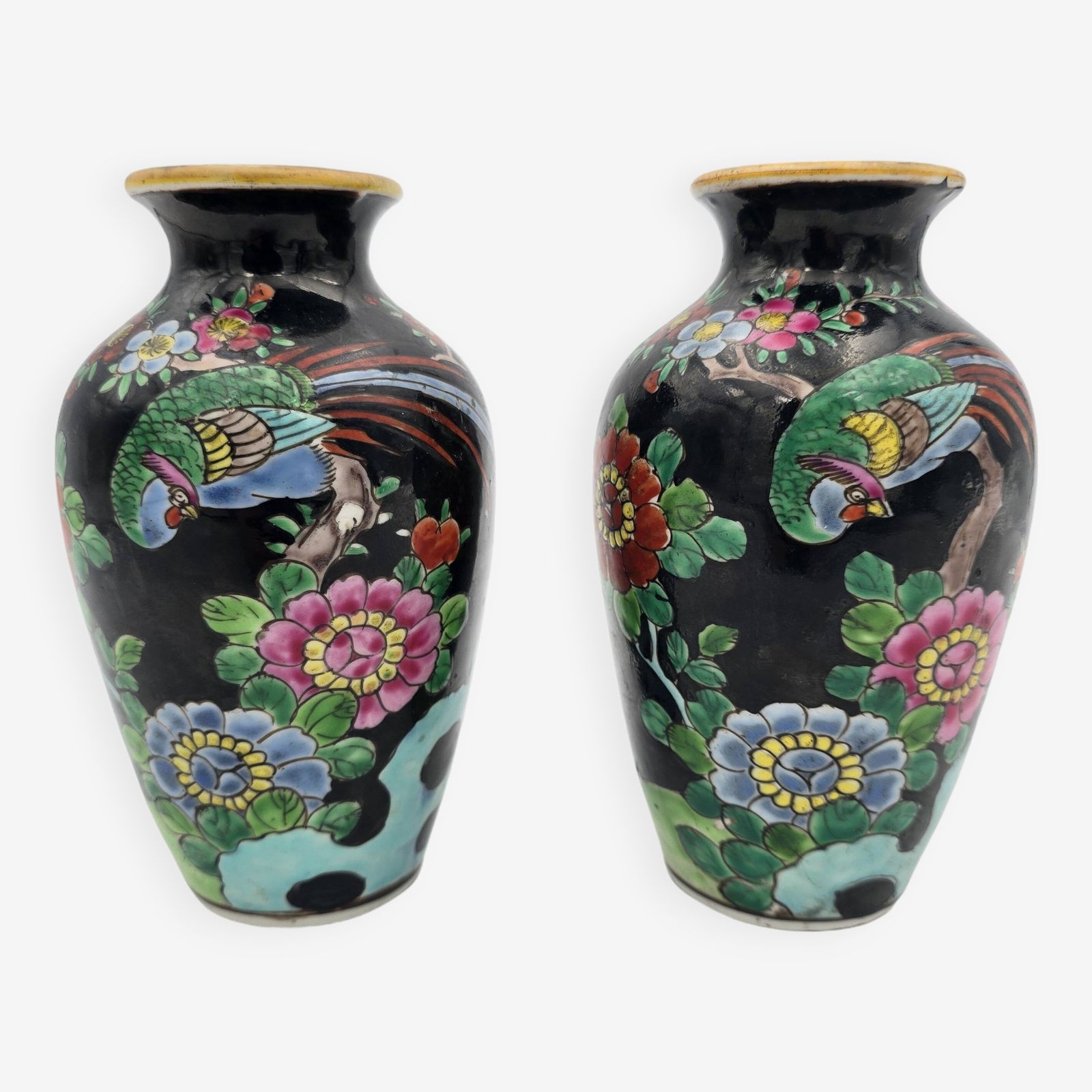 Pair Of Japanese Porcelain Vases Circa 1920