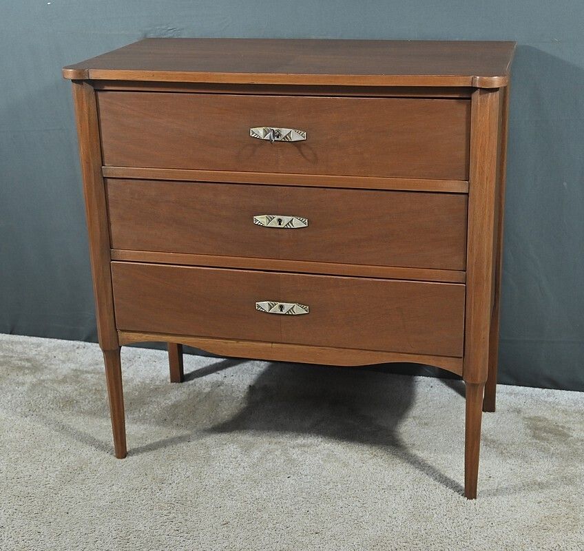Small Chest Of Drawers In Mahogany Veneer, Art Deco – 1940 photo for sale