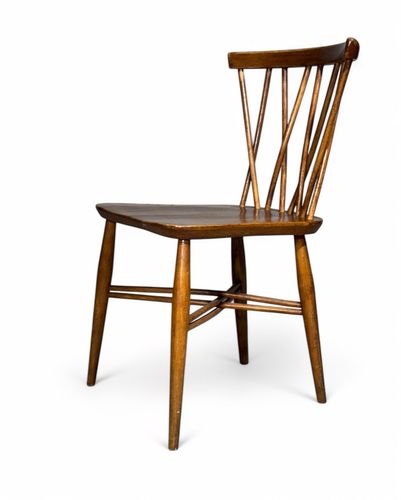 Ercol Candle Stick Chair Desk Chair Elm And Beech Blonde Early Model Serpentine photo vintage