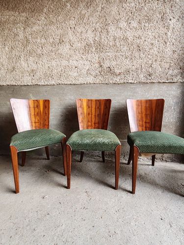 Dining Chairs Vintage X 4 Jindtich Halabala, Beech, Walnut Czech 1940s  Art Deco photo furniture