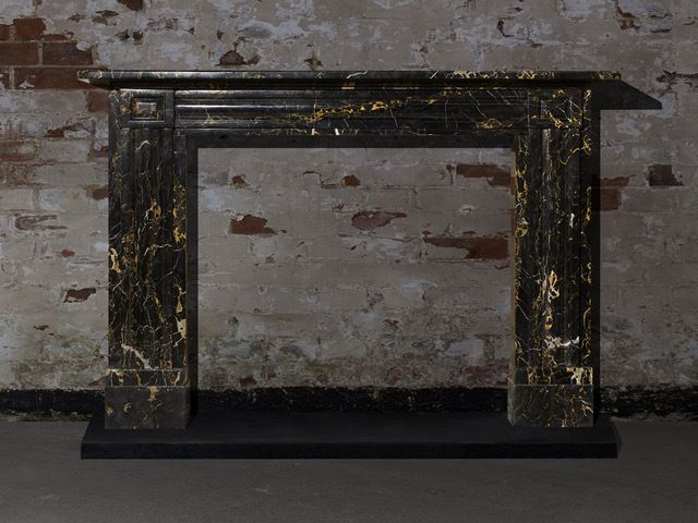 Georgian Portoro Nero Marble Fireplace