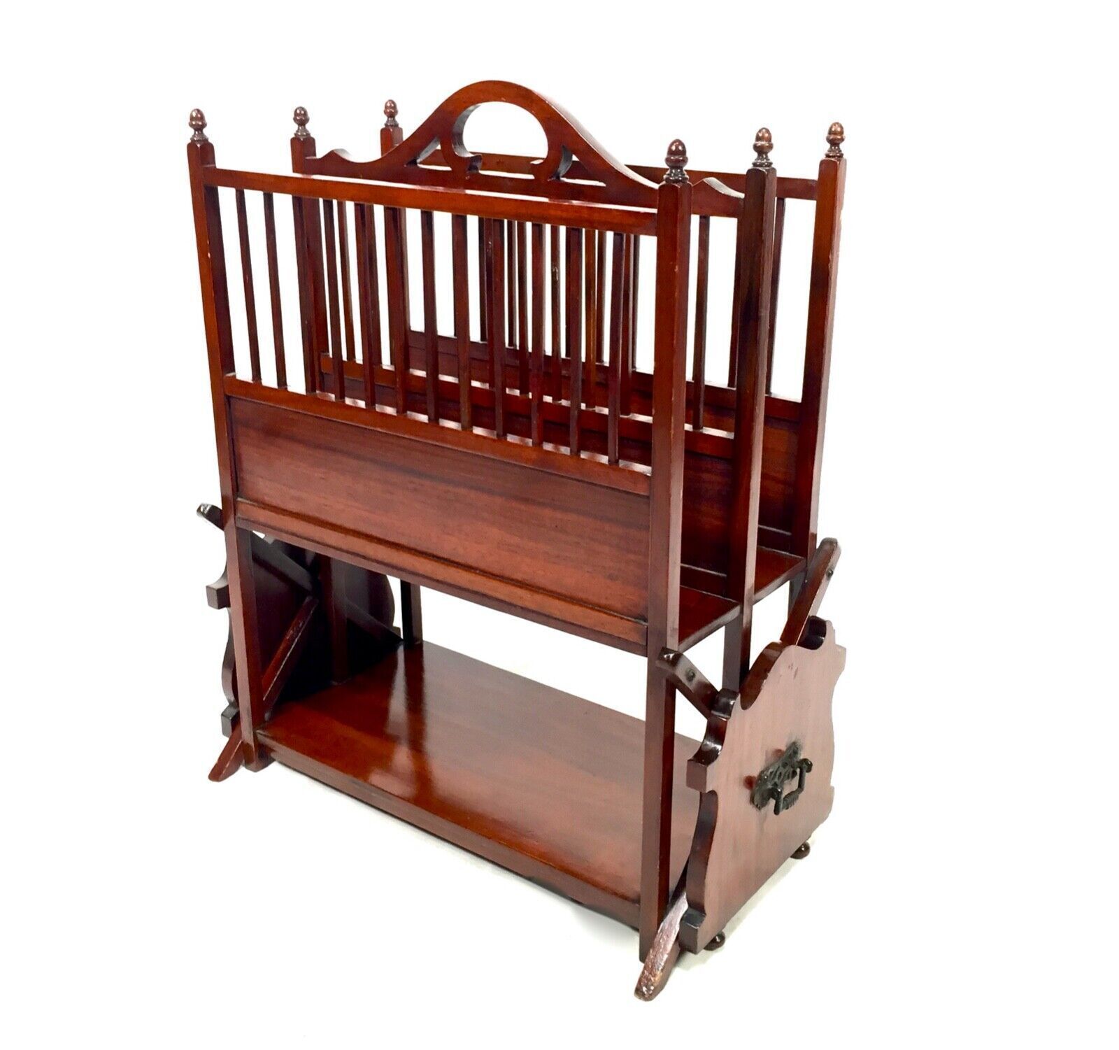 Antique Tabletop High Quality Mahogany Canterbury & Book Slide Combination C1900 photo Home Decor