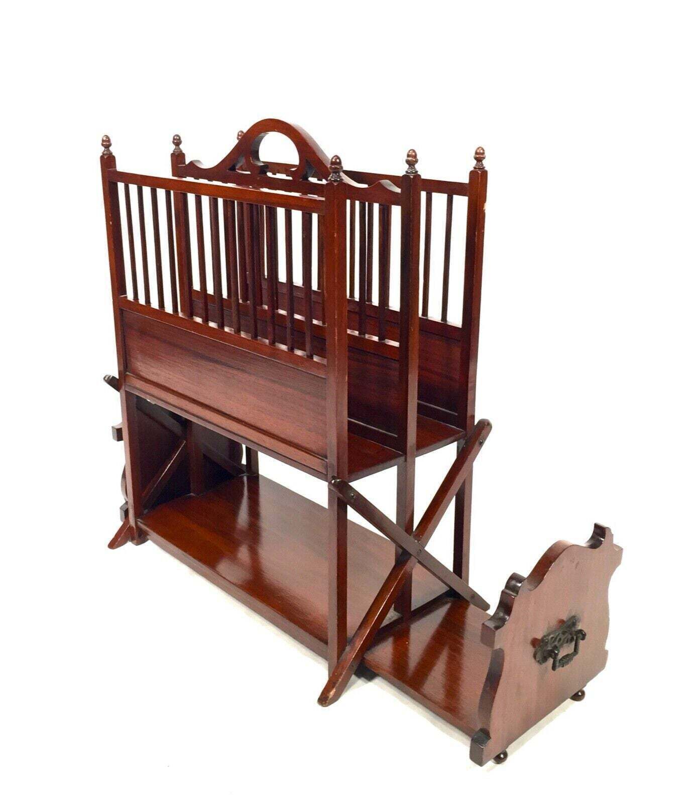 Antique Tabletop High Quality Mahogany Canterbury & Book Slide Combination C1900 photo vinterior