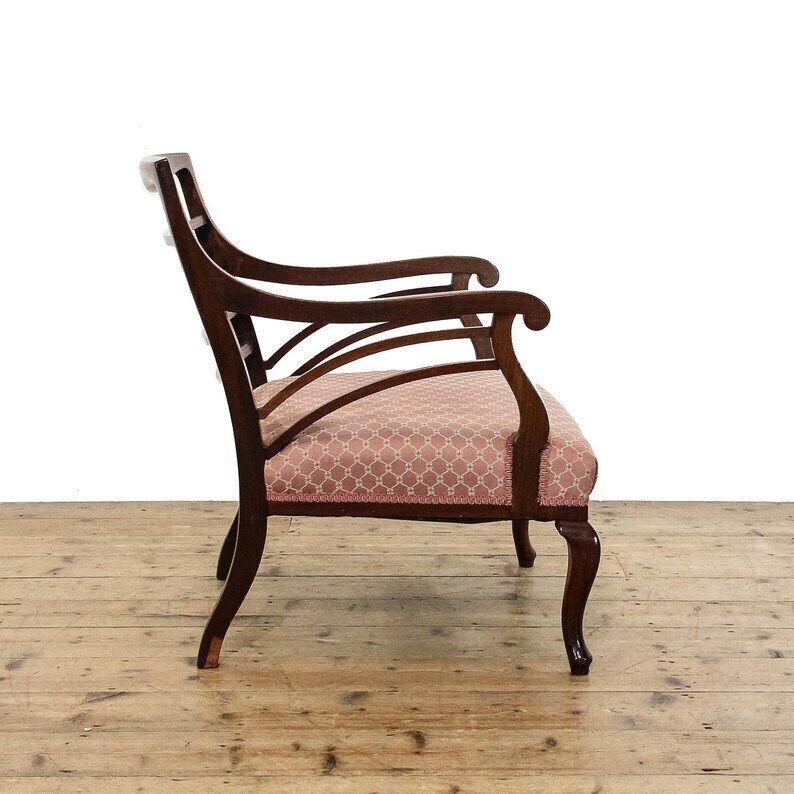 Antique Edwardian Mahogany Upholstered Armchair | Captain's Armchair | Antique Armchair | Antique Seating | Home Office (M 5907) photo for sale