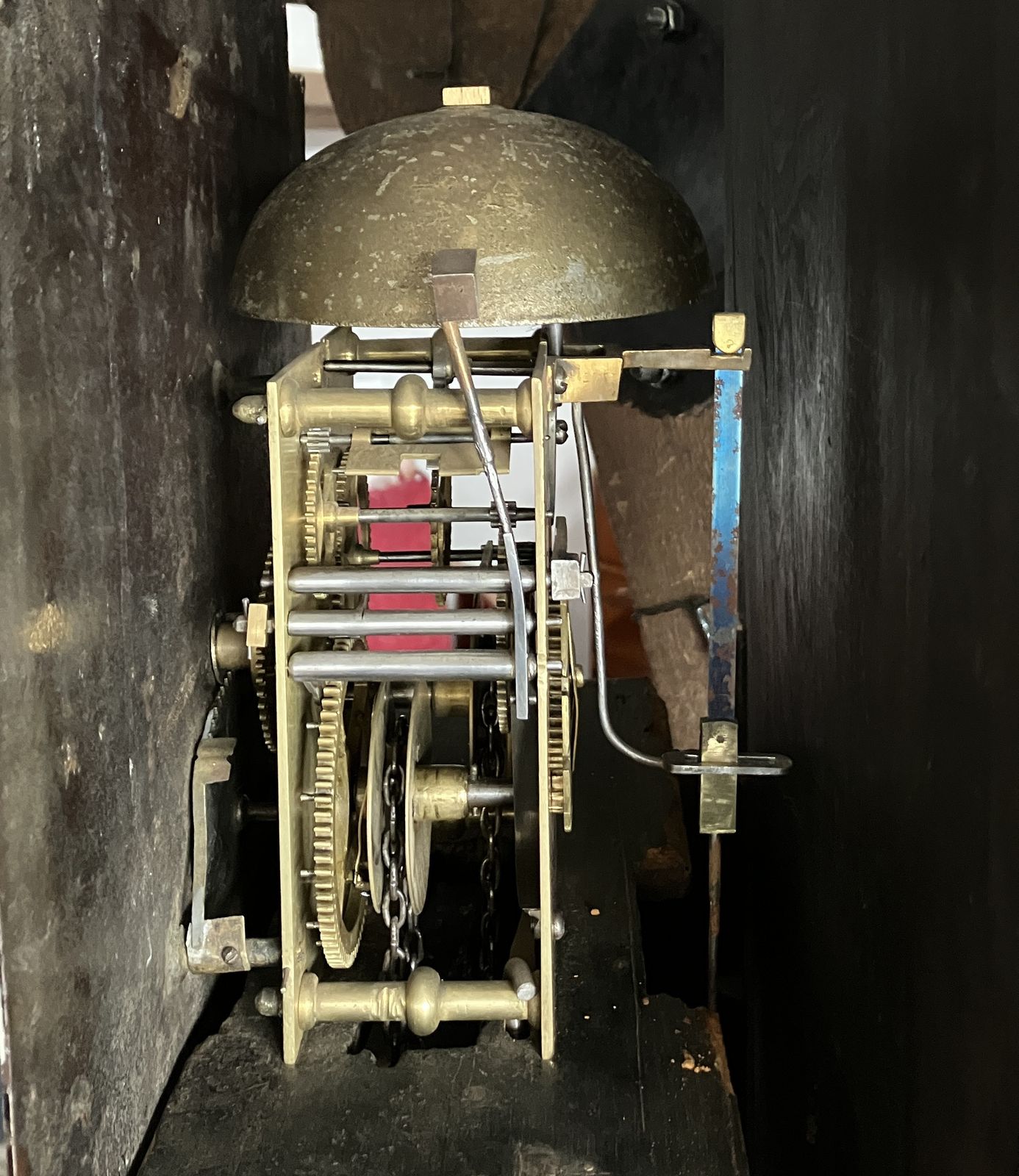 30 Hour Oak Longcase Clock, By Richard Prew Of Tewksbury, Circa 1800 photo vinterior