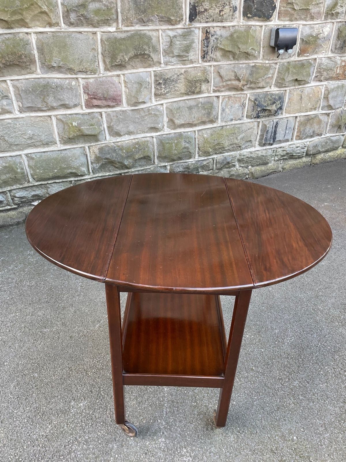 Antique Mahogany Bar Cart Trolley photo for sale