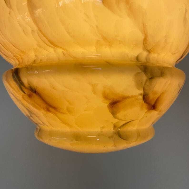 Antique Art Deco Marbled Glass Ceiling Lamp In Organic Shape With Stunning Design Shade And Beautiful Details photo Lighting