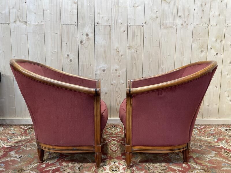 Paire De Fauteuils Tonneau De Style Art Déco photo furniture
