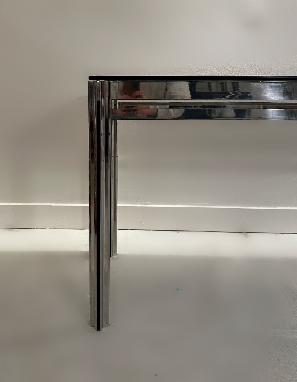 George Ciancimino Console In Chrome And Smoked Glass, 1970 photo vintage