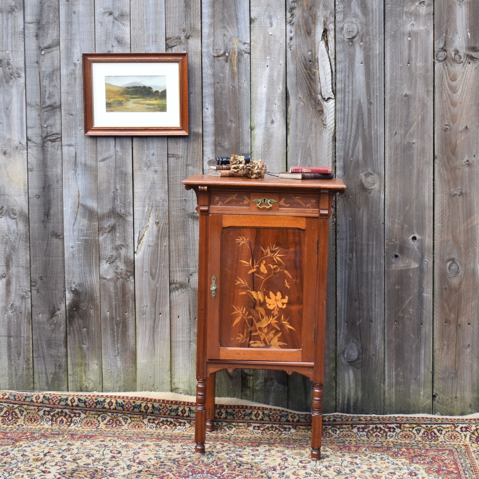 Antique 1930s Rare Oscar Nilsson Snickara Stockholm Bird Inlaid Rosewood Cabinet photo Furniture