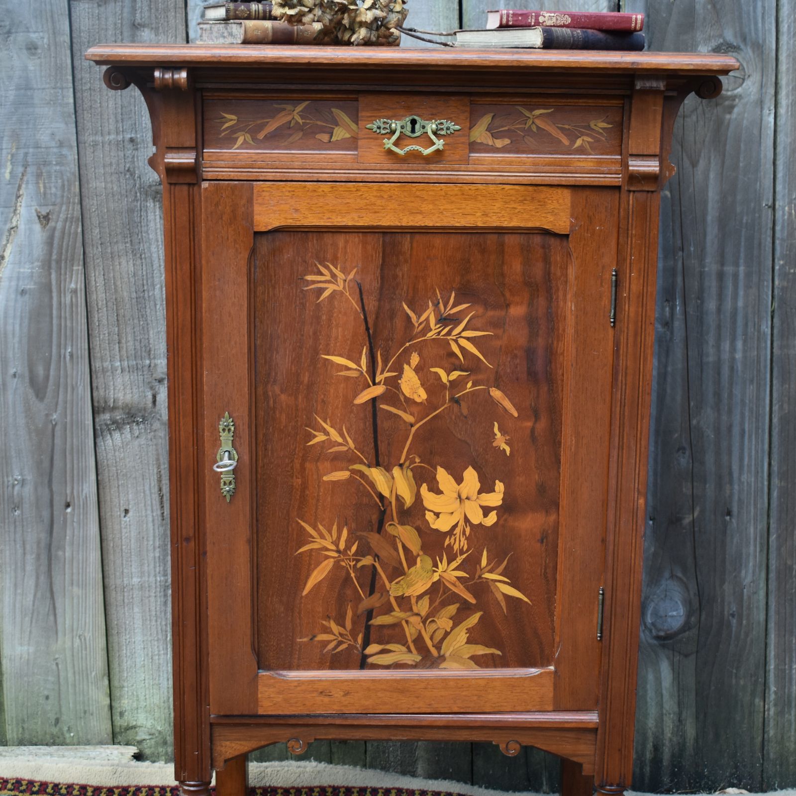 Antique 1930s Rare Oscar Nilsson Snickara Stockholm Bird Inlaid Rosewood Cabinet photo buy